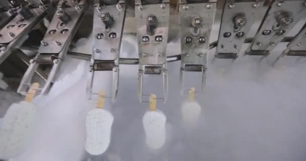 Freezing Ice Cream Factory Automatic Production Ice Cream Ice Cream — Stock video