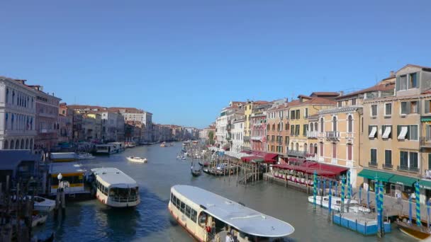 Trafic Eau Dans Grand Canal Venise Italie Bateaux Dans Grand — Video