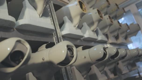Production Drones Factory Uav Blanks Shelves Production Military Uavs — Vídeo de stock