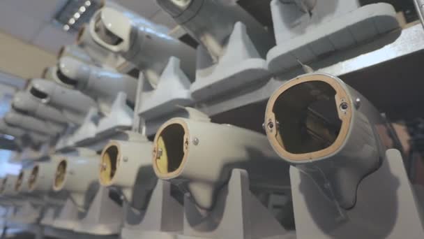 Production Drones Factory Uav Blanks Shelves Production Military Uavs — 图库视频影像