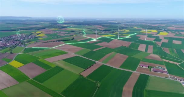 Extraction Wind Power Alternative Sources Electricity Concept Wind Farms Visualization — Vídeo de Stock