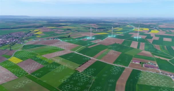 Extraction Wind Power Alternative Sources Electricity Concept Wind Farms Visualization — Vídeos de Stock