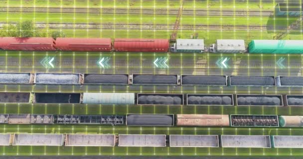 Transportation Railroad Concept Visualization Modern Railway Transportation Freight Railway Transportation — Stock Video