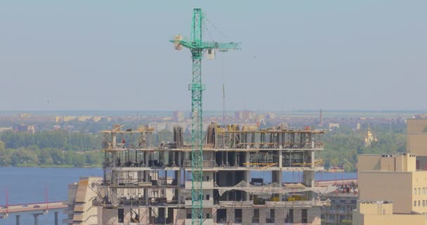 Construcción Edificio Varios Pisos Lapso Tiempo Constructores Construyen Lapso Tiempo — Vídeo de stock