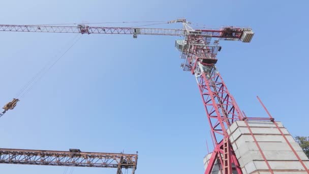 Tower Crane Construction Site Construction Crane Tower Crane Working Construction — Wideo stockowe
