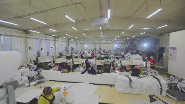 Sewing Shop Time Lapse Work Large Sewing Shop Time Lapse — Αρχείο Βίντεο