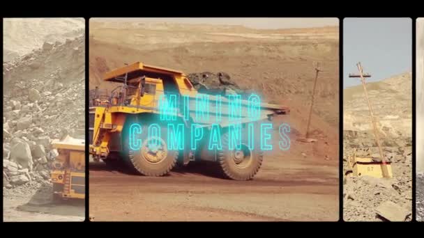 Mining Companies Opening Frame Nápis Mining Companies Pozadí Rámů Lomu — Stock video