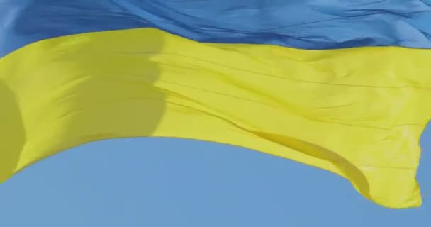 Oekraïense Vlaai Wind Vlag Van Oekraïne Wappert Wind Oekraïense Vlag — Stockvideo
