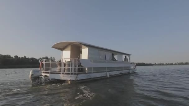 Bateau Fête Coucher Soleil Bateau Plaisance Pour Les Fêtes Bateau — Video