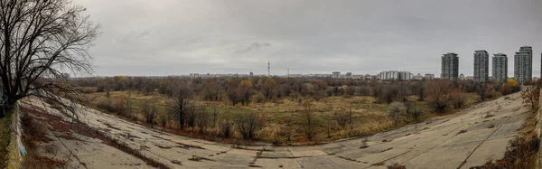 Panorama Největší Evropskou Městskou Deltou Přírodním Parkem Vacaresti Bukurešti Rumunsko — Stock fotografie