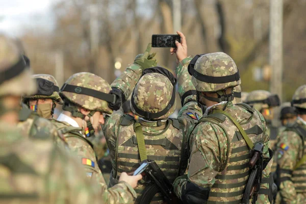 Бухарест Румунія Грудня 2021 Року Солдати Румунської Армії Готуються Військового — стокове фото