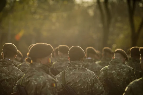 Bukarest Románia 2021 December Román Hadsereg Katonái Felkészülnek Román Nemzeti — Stock Fotó