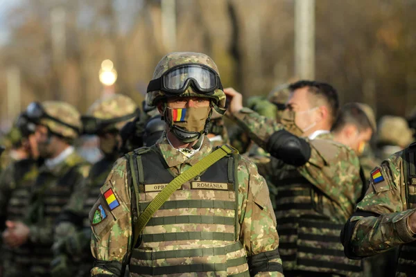 Bucarest Roumanie Décembre 2021 Des Soldats Armée Roumaine Préparent Pour — Photo