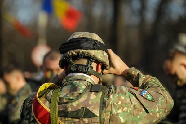 Bucarest Rumania Diciembre 2021 Soldados Del Ejército Rumano Preparan Para — Foto de Stock
