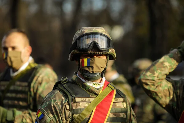 Бухарест Румунія Грудня 2021 Року Солдати Румунської Армії Готуються Військового — стокове фото