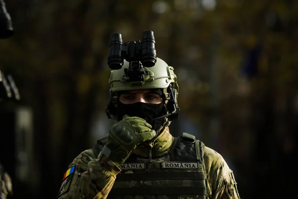 Bukareszt Rumunia Grudnia 2021 Żołnierze Armii Rumuńskiej Przygotowują Się Parady — Zdjęcie stockowe