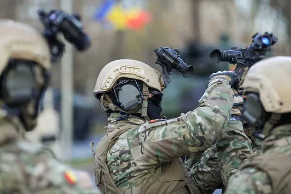 Bucareste Romênia Dezembro 2021 Soldados Das Forças Especiais Exército Romeno — Fotografia de Stock