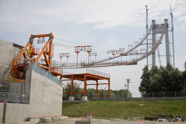 Braila Roumanie Août 2021 Site Construction Pont Braila Pont Sur — Photo