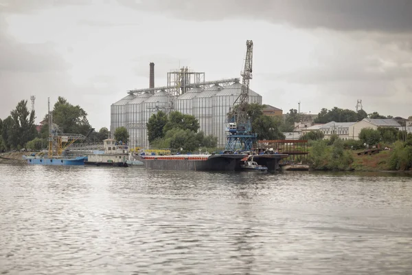 Braila Romania August 2021 Buildings Ships Shipyards Docks Braila Harbour — стокове фото