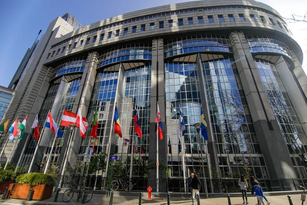 Брюссель Бельгія Березня 2021 Огляд Будівлі Європейського Парламенту Брюсселі — стокове фото