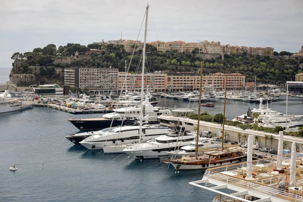 Monaco April 2022 Overview Monaco Port Spring Sunny Day — 스톡 사진