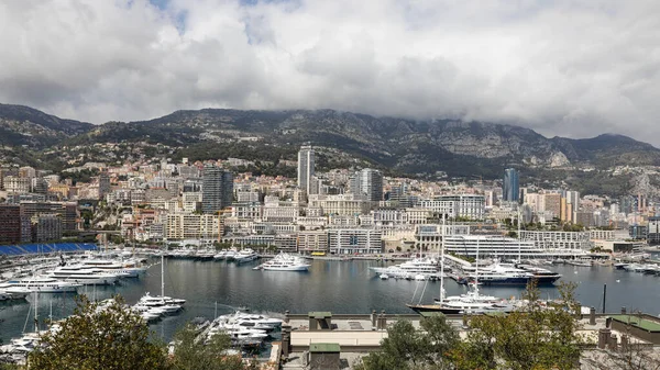 Monaco April 2022 Overview Monaco City Port Spring Sunny Day — ストック写真