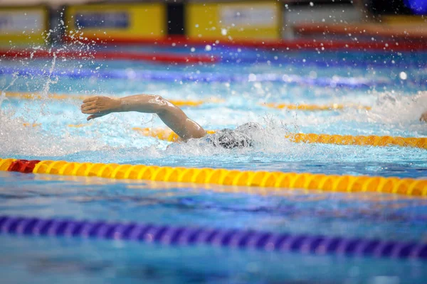 Details Professional Female Athlete Swimming Olympic Swimming Pool — ストック写真