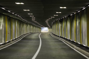 Bucharest, Romania - September 3, 2022: The newly renovated Unirii underground passage (car tunnel).