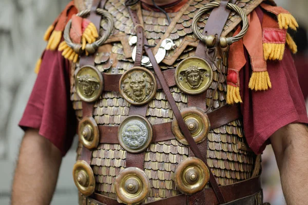 Bucharest Romania September 2022 Details Armor Clothing Ancient Roman General — Stock Photo, Image