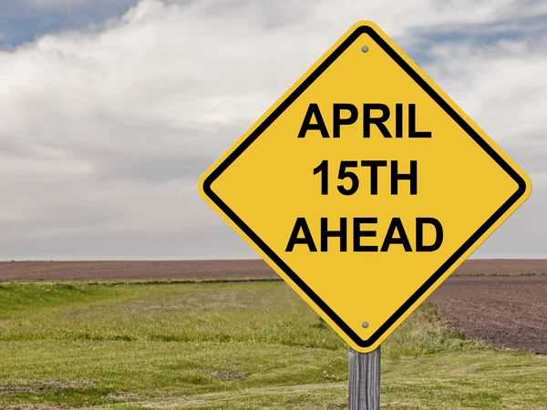 Caution - April 15th Ahead — Stock Photo, Image