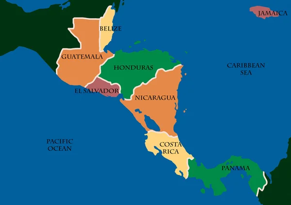 Karte von Mittelamerika — Stockfoto