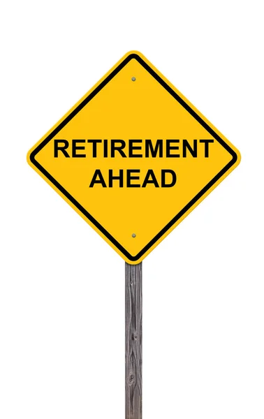 Varning - pension framåt — Stockfoto