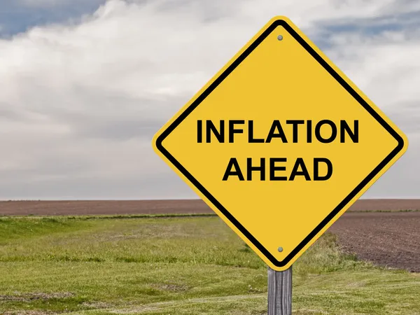 Upozornění - inflace dopředu — Stock fotografie