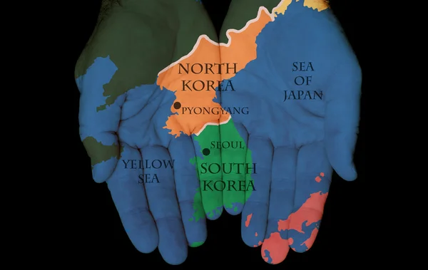 North Korea - South Korea In Our Hands — Stock Photo, Image