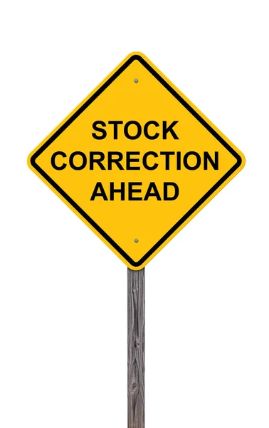 Stock Correction Ahead - Segno di cautela — Foto Stock