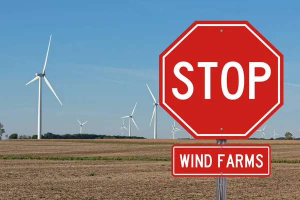 Stop Wind Farms Farm Background Stock Picture