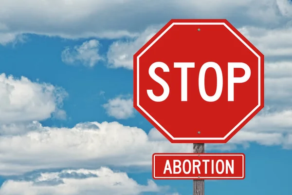 Stop Abortion Sign Blue Sky Background — 图库照片