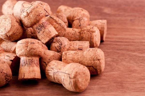 Champagne and sparkling wine corks close up — Stock Photo, Image