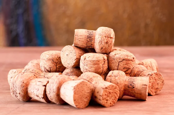 Corks of champagne extreme close up — Stock Photo, Image