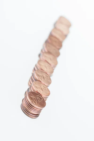 US one hundred pennies in a row — 스톡 사진
