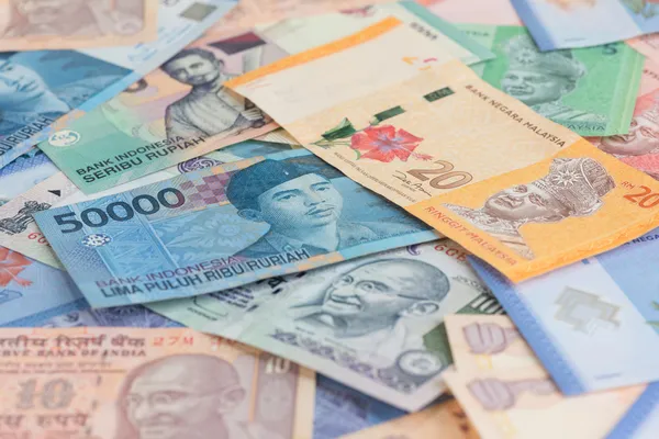 Asian currencies background — Stock Photo, Image