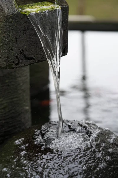 Close Water Fountain Feature Garden — Stock Photo, Image