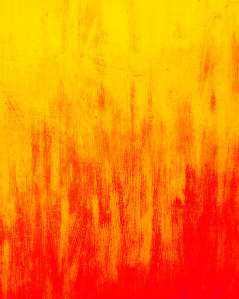 Plaster wall, abstract grunge background in red and yellow colors