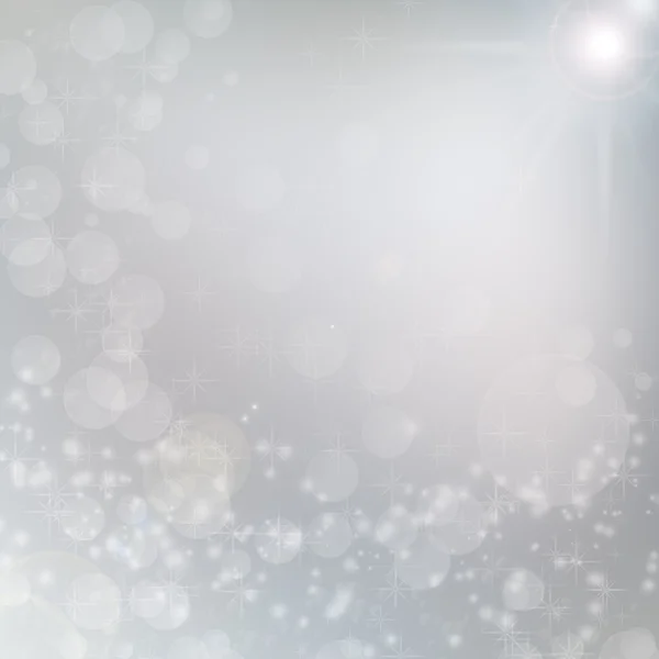 Weiße Lichter auf grauem Hintergrund, weihnachtlicher Hintergrund — Stockfoto