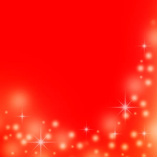 Red christmas background with white snow flakes and stars — Stock Photo, Image