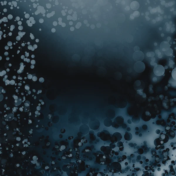 Dark blue abstract background with bright bokeh bubbles on navy blue background — Stock Photo, Image