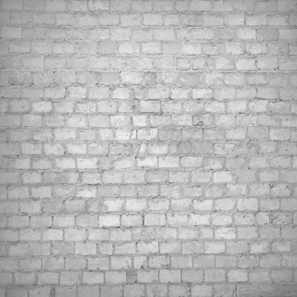 오래 된 붉은 벽돌 벽 인테리어의 vignetted 모서리와 텍스처 흑백 그런 지 배경 — 스톡 사진