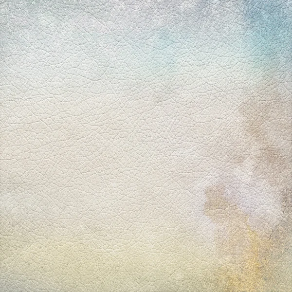 Textura de cuero fondo grunge abstracto con sutil vista cielo azul y manchas — Foto de Stock