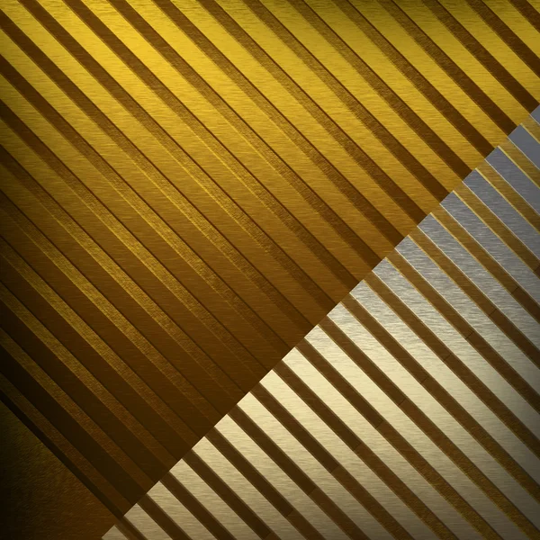 金の金属の縞模様の背景 — ストック写真