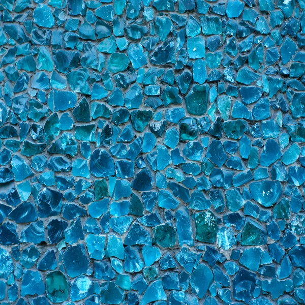 Bleu abstrait pierre de fond texture murale mosaïque — Photo